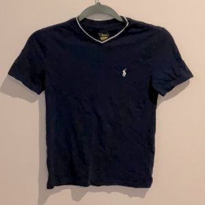 Polo Navy tee shirt with white detailing. K141